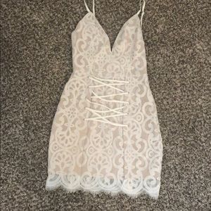 New with tags, white/tan dress